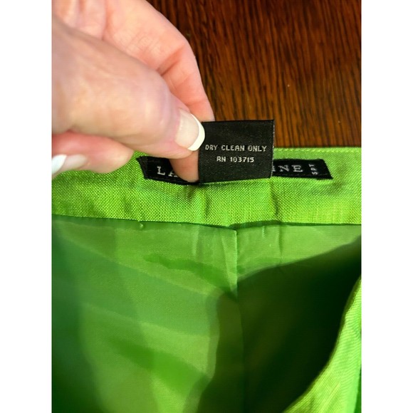 Larry Levine Skirt Womens Size12 Linen Blend Lined Side Zipper Ruffle Bottom EUC - Picture 8 of 9